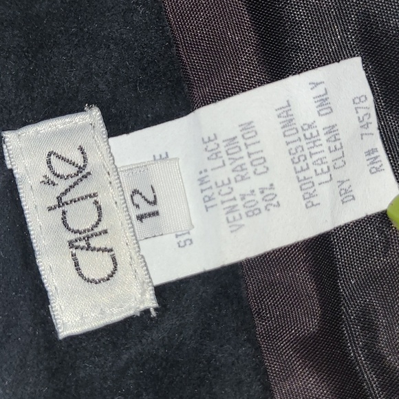 Caché Black Suede Mini Skirt with Side Lace Panels. Size 12. #2-0223 - Picture 5 of 5